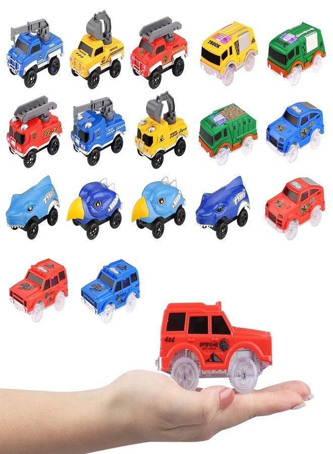 Save Unicorn Tracks Cars Replacement only, Toy Cars for Magic Tracks Glow in the Dark, Racing Car Track Accessories with 5 Flashing LED Lights, Compatible with Most Car Tracks for Kids Boys and Girls(3pack) - Image 5